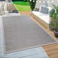 Paco Home - Tappeto Per Esterno Da Balcone Terrazza Tappeto Cucina Motivo Diamante Beige 80x150 cm