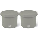 Silipint: Silicone 10oz Lidded Bowls: 2 Pack Moonstone - Unbreakable, Flexible, Microwave-Oven-Dishwasher, Non-Slip - Multi