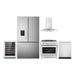 Cosmo 5 Piece Kitchen Package w/ 36" Freestanding Dual Fuel Range 36" Wall Mount Range Hood 24" Built-in Fully Integrated Dishwasher French Door Refrigera | Wayfair