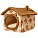 Cat Four Seasons General House Portable Cat IBed with Removable Cushion 2 in 1 Washable Cozy Cat Bed Cat Cave Foldable Non-Slip Warm for Cat Kitten Kennel