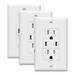 TOPGREENER 15 Amp Tamper-Resistant Receptacle 2-Port USB C Wall Outlet (3-Pack) in White | 4.06 H x 1.71 W x 1.73 D in | Wayfair TU21536A2C-WWP3P