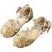 Toddler Dress Shoes Glitter Princess Spring Summer Baotou Sequin Flat Leather Shoes Princess Shoes Dance Shoes Sandals