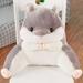 Cute Hamster Shaped Plush Lumbar Pillows Chair Back Cushion Waist Rest Cushion For Office Sofa Bed