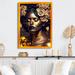 Willa Arlo™ Interiors Gold & Black Floral Woman IV - Graphic Art on Canvas Metal in Black/Brown | 32 H x 16 W x 1 D in | Wayfair