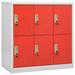 OWSOO Locker Cabinet Gray and Red 35.4 x17.7 x36.4 Steel