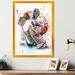 Red Barrel Studio® Hockey Goalie on Ice During Game I - Graphic Art on Canvas in Black/Orange/White | 20 H x 12 W x 1 D in | Wayfair