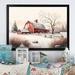 August Grove® Calm Red Barn In Winter V - Farmhouse/Country Canvas Wall Art Metal in Brown/Red/White | 30 H x 40 W x 1.5 D in | Wayfair