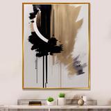 Ivy Bronx , White & Gold Expression III - Modern Canvas Wall Art Metal in Black | 32 H x 16 W x 1 D in | Wayfair BB46CD36BD2243BB98E6068B04913B64