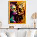 House of Hampton® Two Women Kissing w/ Flowers I - Traditional Canvas Wall Art Metal in Green/Yellow | 40 H x 30 W x 1.5 D in | Wayfair