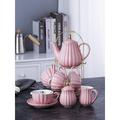 House of Hampton® Fine China 8 OZ Purple Coffee Cup/Teacup, Saucer, Spoons, Teapot & Creamer Set | 28 oz | Wayfair 8501B246902640F287C780D41D1FC798