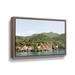Ebern Designs Lake Como Villiage III Gallery Wrapped Floater-Framed Canvas in Blue/Brown/Green | 16 H x 24 W x 2 D in | Wayfair