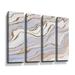 Everly Quinn Gold Marble Elegance - 4 Piece Print on Canvas Metal in Blue/Gray | 24 H x 32 W x 2 D in | Wayfair DB4A8E86A83B44F5AE7E815F14944ACD