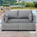 Hokku Designs Colell Outdoor Furniture Loveseat Patio 2 Seater Couch Small Sofa No-Slip Cushions Pillows Waterproof Cover All | Wayfair