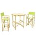 ZEW Inc 3 Piece Bar Height Outdoor Dining Set Wood in Green | 41.3 H x 35.4 W x 35.4 D in | Wayfair SET-007-05