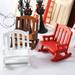 Hesroicy Mini Rocking Chair Retro Creative 1/12 Ratio Dollhouse Swing Rocking Chair for Scene Ornament