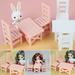 Hesroicy 1 Set Dollhouse Chair High Degree Reduction Anti-cracking Drop-resistant Fadeless Simulation Table Chair Play House Supply