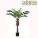 Artificial Sago Palm Tree Tall Fake Palm Plant with 9 Pcs Adjustable Leaves Tropical Decor Plastic Faux Tree in Pot Realistic Fake Plants for Home Indoor Office Patio Porch