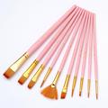 Hesroicy 10Pcs Paint Brushes Long Handle Nylon Bristle Strong Absorbency Smooth Painting Ultralight 3 Colors Watercolor Round Pointed Tip Paint Brushes Kit for Beginner