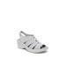 Women's Finale Gladiator Sandal by BZees in Silver Shimmer Fabric (Size 10 M)