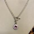 Coach Jewelry | Coach, 3/4in Pink Enamel Silver Tone Pendant Necklace | Color: Pink/Silver | Size: 18-Inch Chain