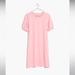 Madewell Dresses | Madewell Puff-Sleeve Cotton Tee Shirt Dress Light Pink Medium | Color: Pink | Size: M