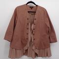 Torrid Jackets & Coats | *Torrid Open Front Twill Georgette Peplum Layered Jacket, Sz 2x | Color: Tan | Size: 2x