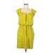 Jessica Simpson Casual Dress - Mini Scoop Neck Sleeveless: Green Print Dresses - Women's Size 8