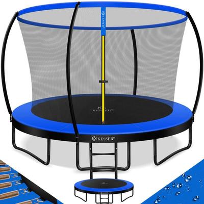 Trampolin Gartentrampolin tüv Rheinland gs Zertifiziert bis 150 kg mit Sicherheitsnetz Leiter Image