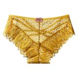 CAICJ98 Period Underwear for Women Women Lace Floral Thong Seamless Thong High Waist Hollow Out Low Waisted Panties Yellow L