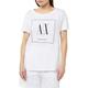 Armani Exchange Damen Sustainable Boyfriend Fit, Maxi Logo Print T Shirt, Weiß, XS EU