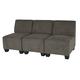 Mendler Modular 3-Sitzer Sofa Couch Lyon, Stoff/Textil ~ braun, ohne Armlehnen