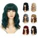 YMH Women Wavy Mid Long Curly Wig Air Bangs Role Playing Costume Party Hairpiece