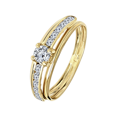 Lucardi Ringe 9 carat 585 Gold - 53mm Damen Image