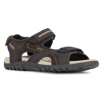 Sandale GEOX "UOMO SANDAL STRADA", Herren, Gr. 40, braun (braun, sand), Lederimitat, sportlich, Schuhe, Sommerschuh, Kle