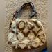 Coach Bags | Large Coach Microfiber & Leather Purse | Color: Tan | Size: Os