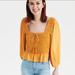 American Eagle Outfitters Tops | American Eagle Crochet Boho Crop Top Women's Xxs Yellow | Color: Yellow | Size: Xxs