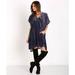 Free People Dresses | Free People Velvet Burnout Room Of Shadows Shift Dress Blue Ash Size Small | Color: Blue | Size: S