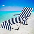 Pool Chair Cover with Pockets Portable Sun Lounger Beach Chair Towel Cover