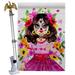 Angeleno Heritage La Catrina Falltime Day of Diad 28 x 40 in. Double-Sided Decorative Vertical House Flag Set for Decoration Banner Garden Yard Gift