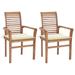 Walmeck Dining Chairs 2 pcs with Cushions Solid Teak Wood