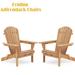 Wood Adirondack Chair Pair Folding Outdoor Patio Lounge Chair Elegant Indoor High Backrest Chairs for for Garden Backyard Pool Deck Cyan
