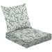 2-Piece Deep Seating Cushion Set hand drawn line art magnolia floral seamless Outdoor Chair Solid Rectangle Patio Cushion Set