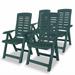Walmeck Reclining Patio Chairs 4 pcs Green