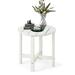 Vicamelia Outdoor Side Table Small Round Table Weather-Resistant HDPE Adirondack Table for Patio Poolside Garden White