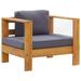 OWSOO Patio Sofa Chair with Cushion Dark Gray Solid Acacia Wood