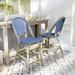 24/7 Shop At Home Hjem Aluminum Blue Patio Counter Chairs Set of 2