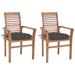 Walmeck Dining Chairs 2 pcs with Anthracite Cushions Solid Teak Wood