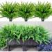 Viworld 6pcs Artificial Boston Fern Plants UV Resistant Fake Plants Bushes Faux Shrubs Greenery Artificial Ferns for Hanging Planter Porch Garden Porch Window Box Home Decor