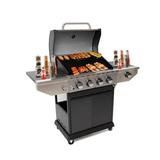 Propane Grill 4 Burner Barbecue Grill Stainless Steel Gas Grill with Side Burner and Thermometer for Outdoor BBQ Camping