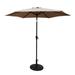 8.8 FT Patio Umbrella Aluminum Market Umbrella with Push Button Tilt and Crank Lift Outdoor Table Umbrella with 42 Pounds Round Resin Umbrella Base for Garden Deck Backyard Pool Taupe